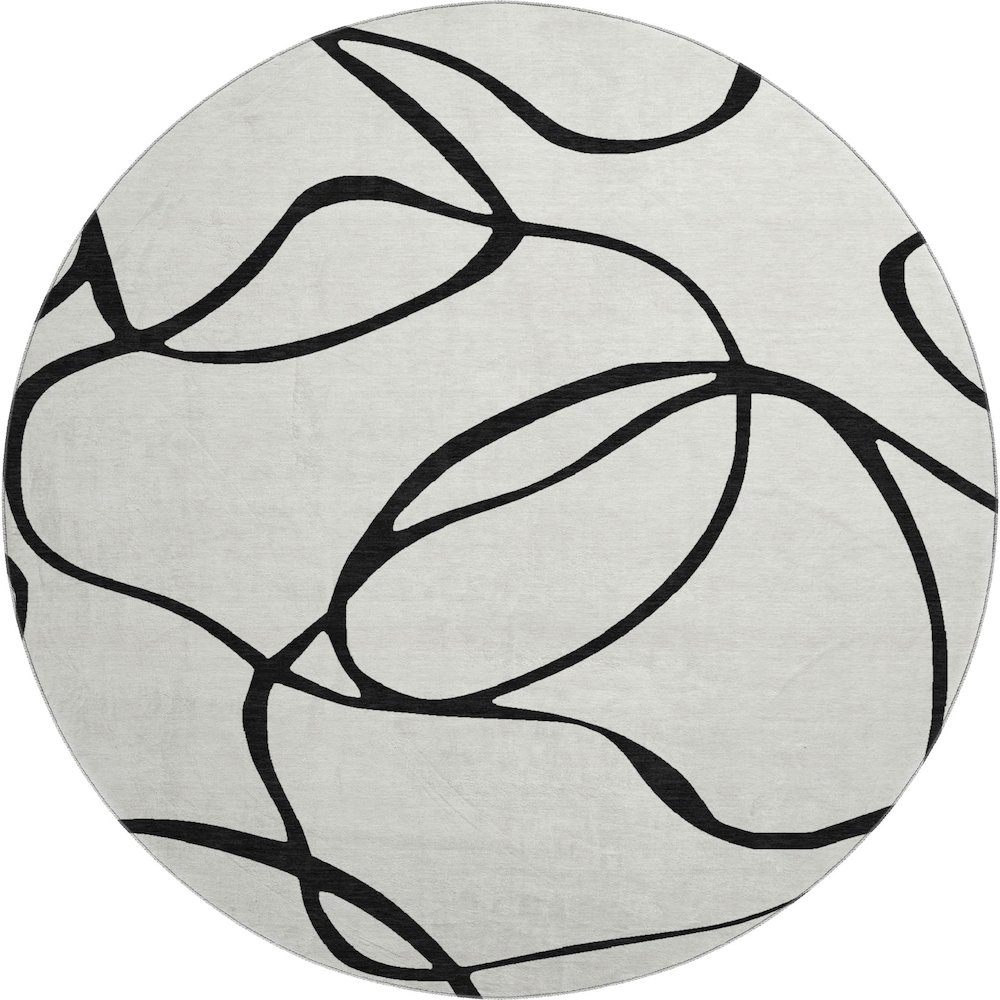 Premium Machine Washable Mayfield AMF999 White 8' x 8' Round Rug. Picture 1