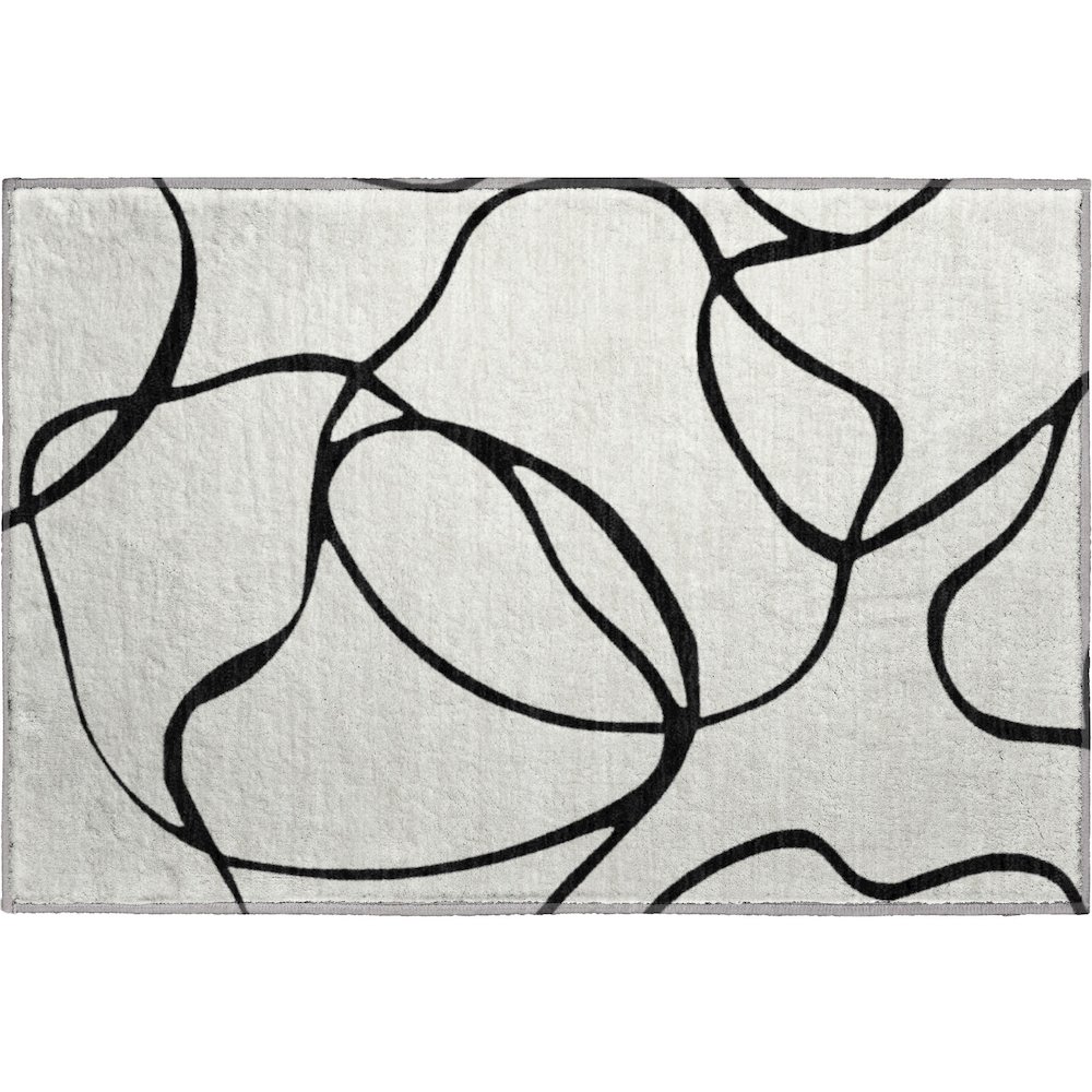 Premium Machine Washable Mayfield AMF999 White 1'8" x 2'6" Rug. Picture 1