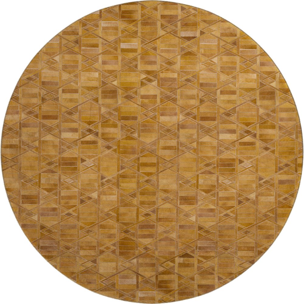 Premium Machine Washable Mayfield  Brown 8' x 8' Round Rug. Picture 1