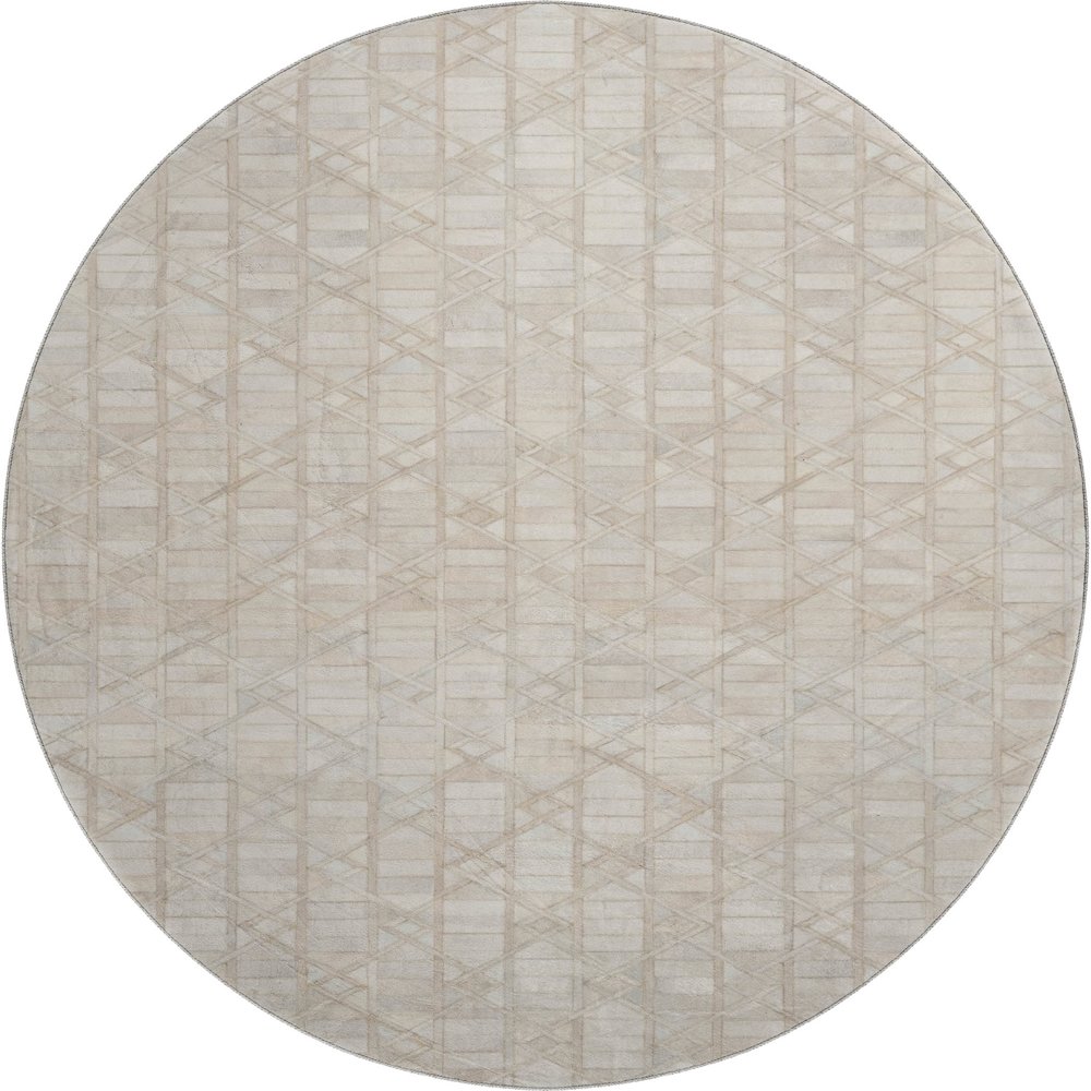 Premium Machine Washable Mayfield  Ivory 8' x 8' Round Rug. Picture 1