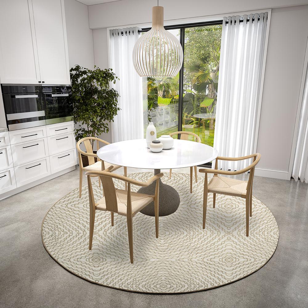 Brisbane BR3 Ivory 8' x 8' Round Rug. Picture 2
