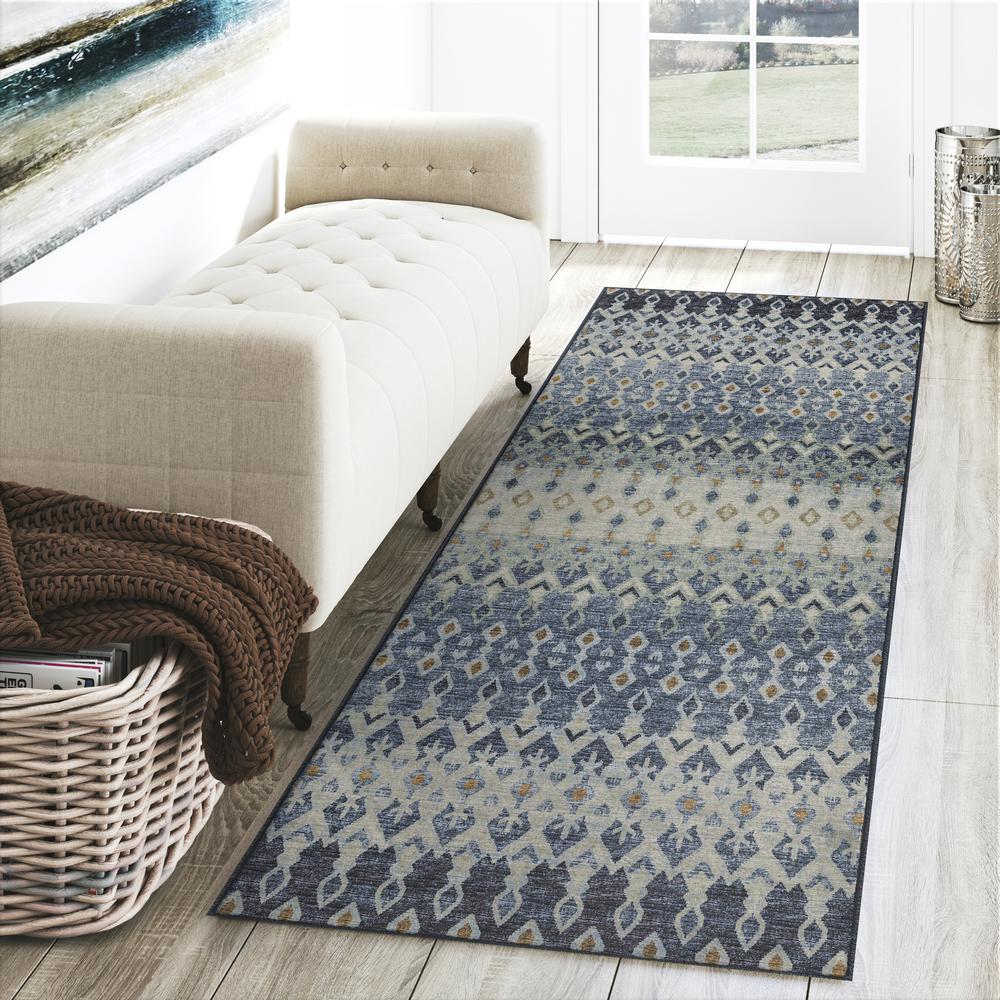 Brisbane BR1 Indigo 2'3" x 7'6" Runner Rug. Picture 2