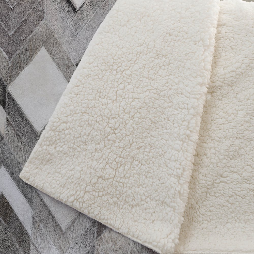 Premium Machine Washable ASB100 Gray 50" x 70" Sherpa Throw Blanket. Picture 2