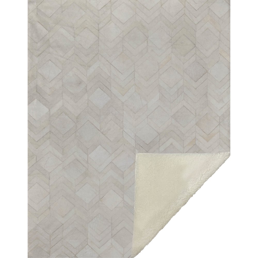 Premium Machine Washable ASB100 Ivory 50" x 70" Sherpa Throw Blanket. Picture 1