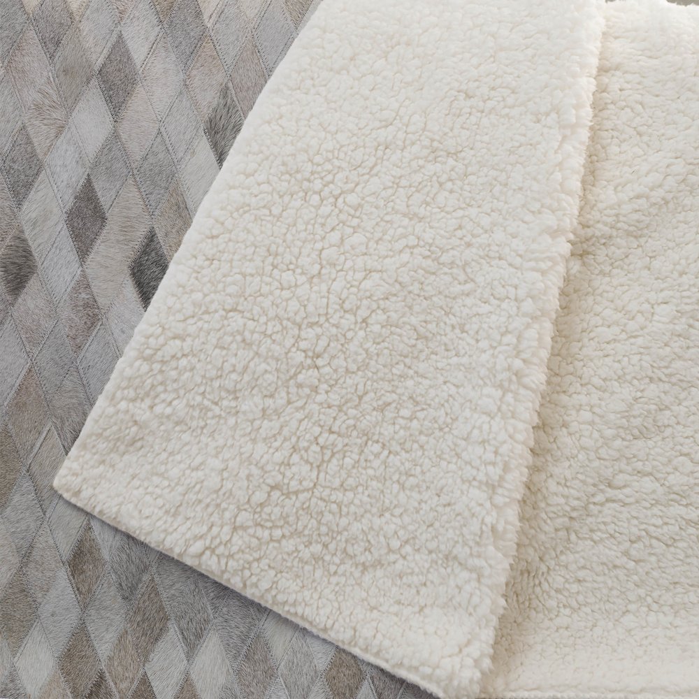 Premium Machine Washable ASB101 Gray 50" x 70" Sherpa Throw Blanket. Picture 2