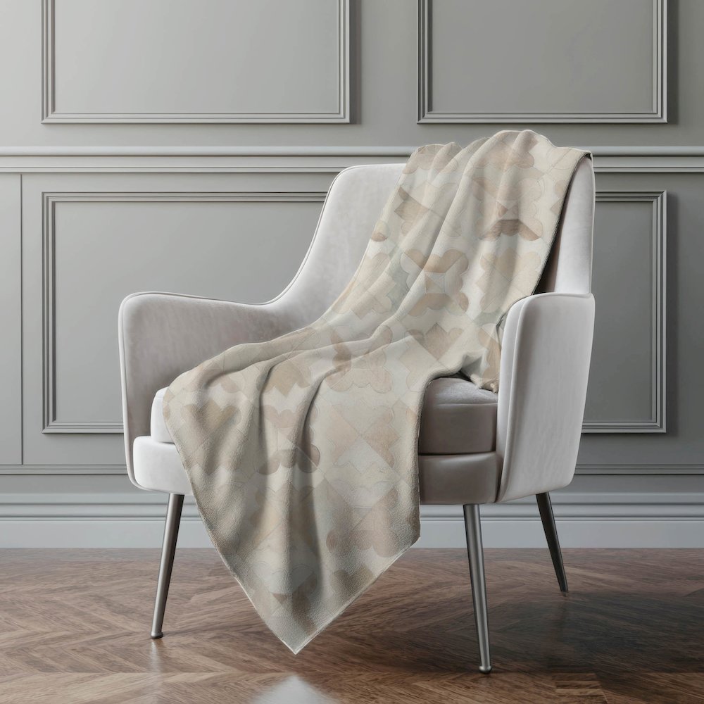 Premium Machine Washable ASB103 Ivory 50" x 70" Sherpa Throw Blanket. Picture 5