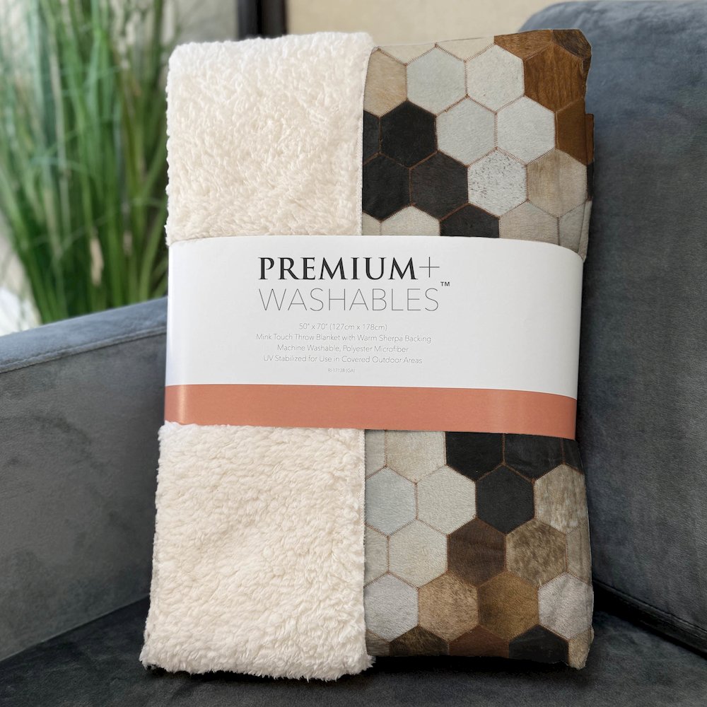Premium Machine Washable ASB104 Multi 50" x 70" Sherpa Throw Blanket. Picture 3