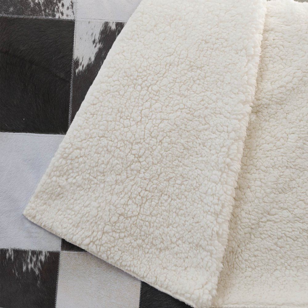 Premium Machine Washable ASB105 Black 50" x 70" Sherpa Throw Blanket. Picture 2