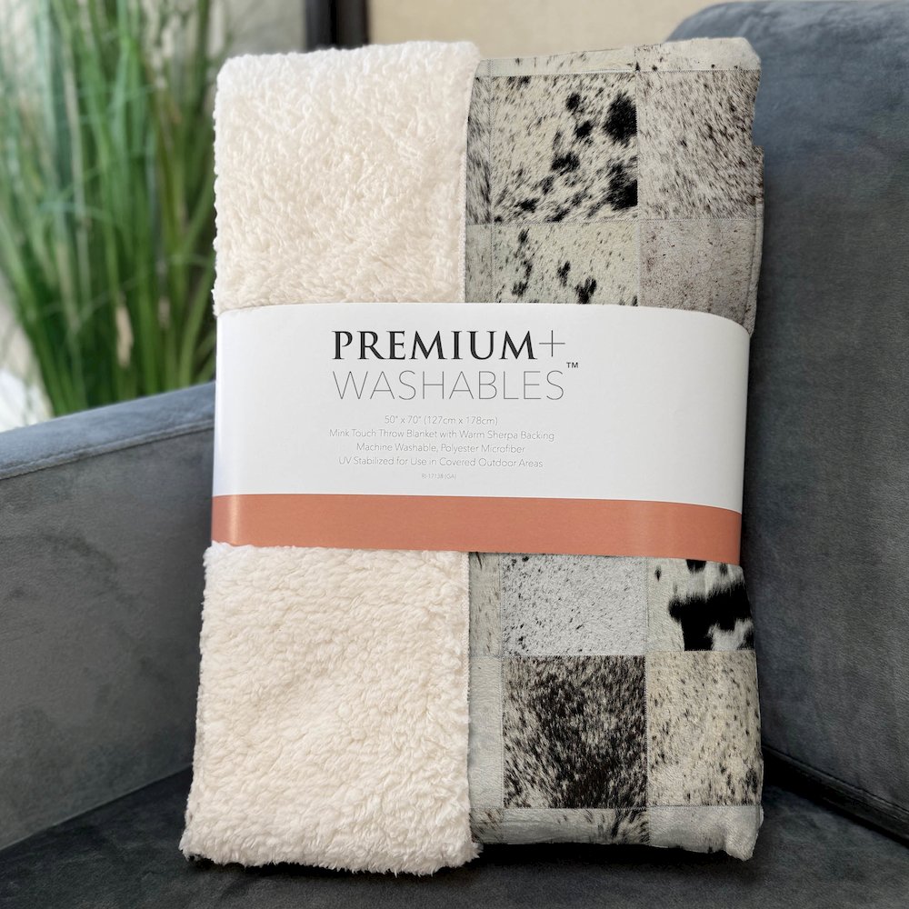 Premium Machine Washable ASB105 Granite 50" x 70" Sherpa Throw Blanket. Picture 3