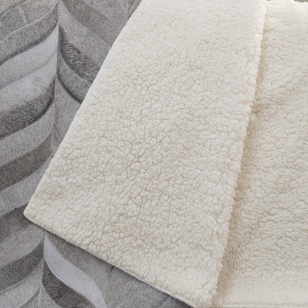 Premium Machine Washable ASB106 Gray 50" x 70" Sherpa Throw Blanket. Picture 2