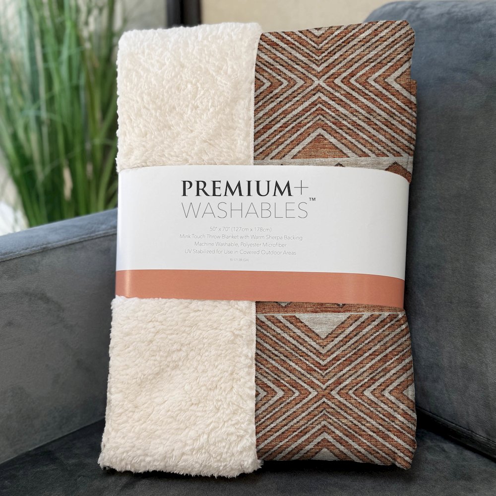 Premium Machine Washable ASB107 Canyon 50" x 70" Sherpa Throw Blanket. Picture 3