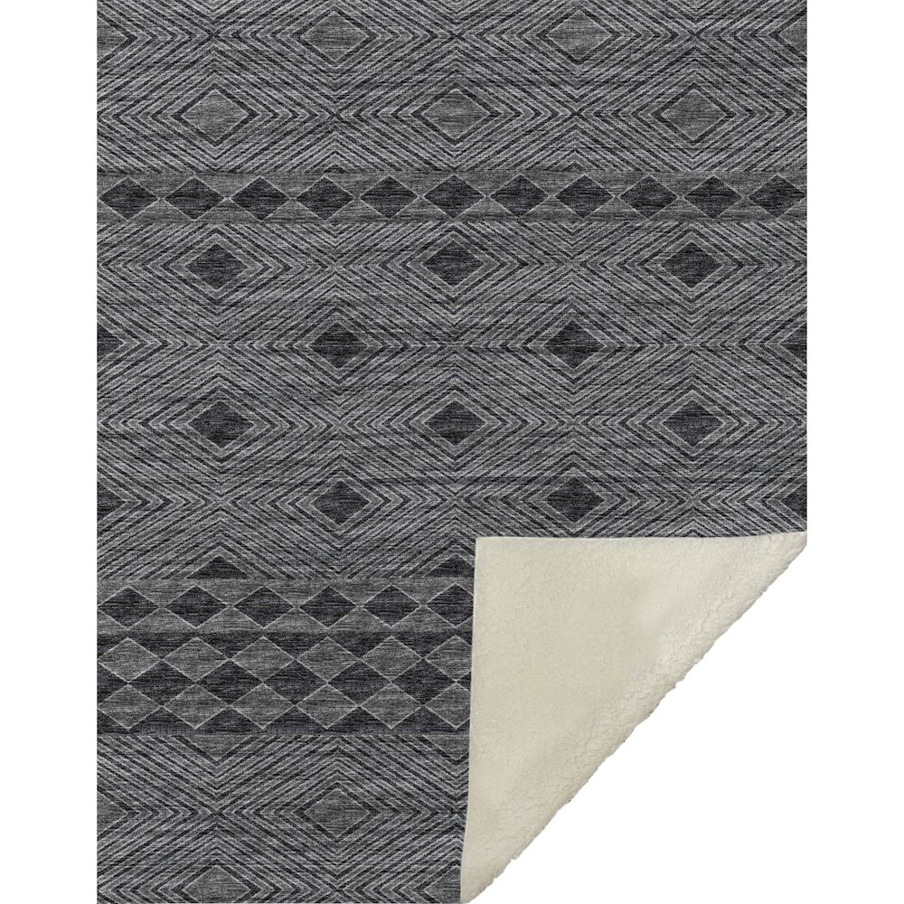 Premium Machine Washable ASB107 Gray 50" x 70" Sherpa Throw Blanket. Picture 1