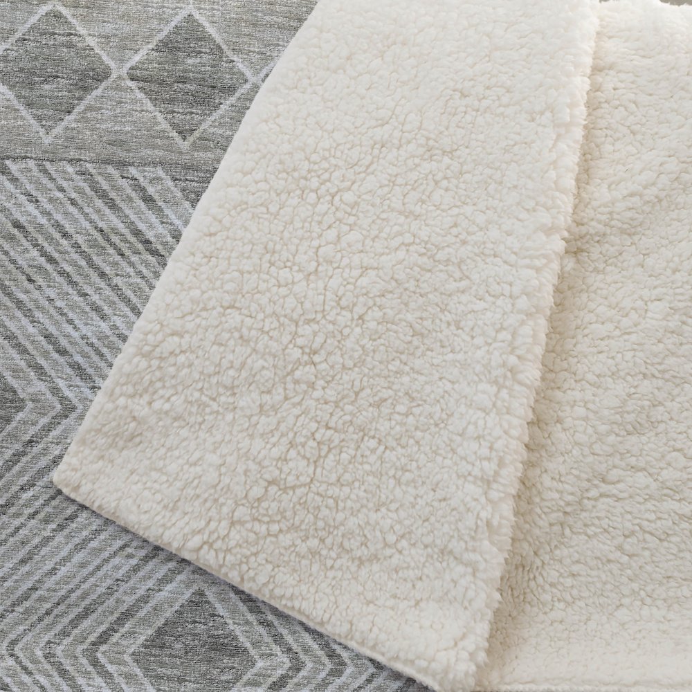 Premium Machine Washable ASB107 Taupe 50" x 70" Sherpa Throw Blanket. Picture 2
