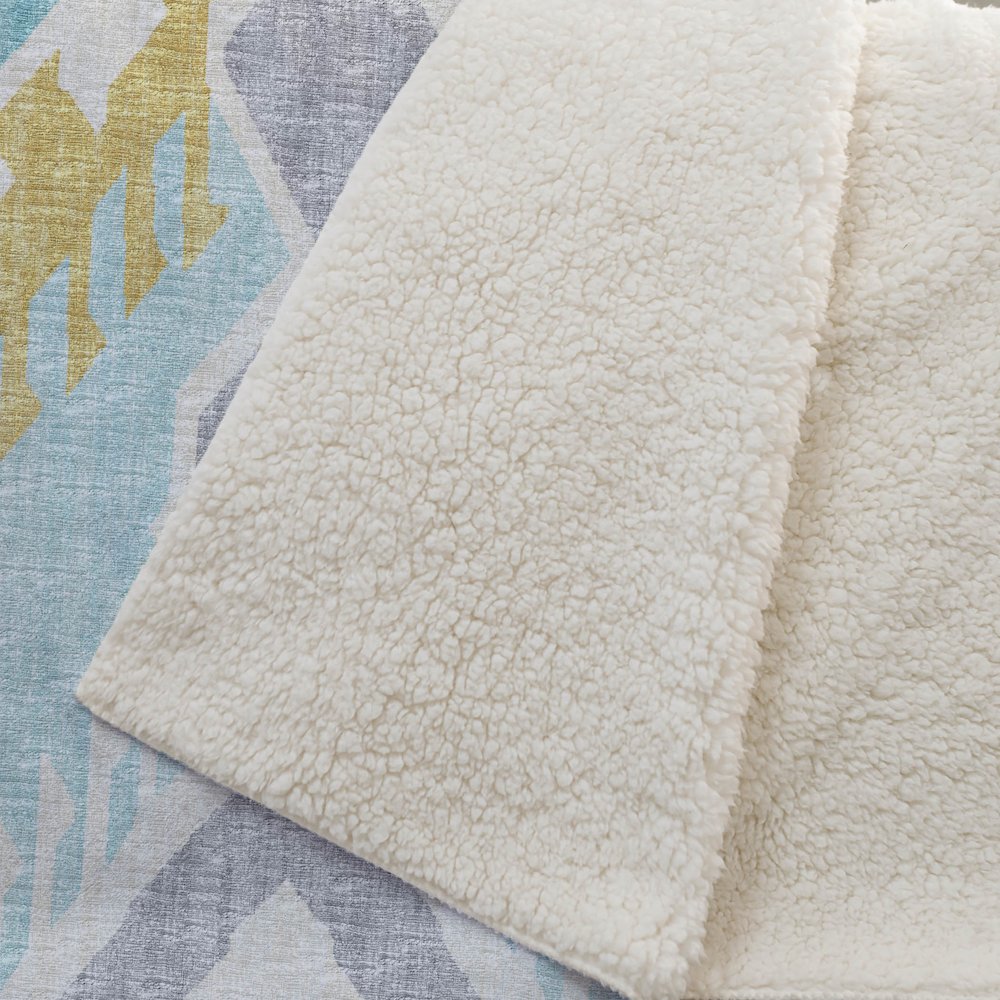 Premium Machine Washable ASB108 Aqua 50" x 70" Sherpa Throw Blanket. Picture 2