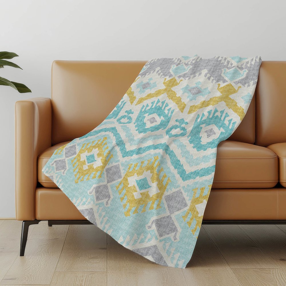 Premium Machine Washable ASB108 Aqua 50" x 70" Sherpa Throw Blanket. Picture 4