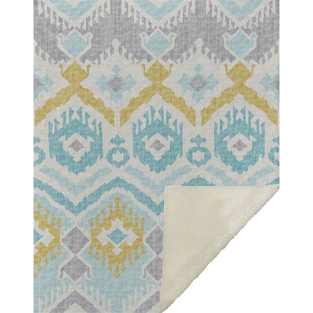 Premium Machine Washable ASB108 Aqua 50" x 70" Sherpa Throw Blanket. Picture 1