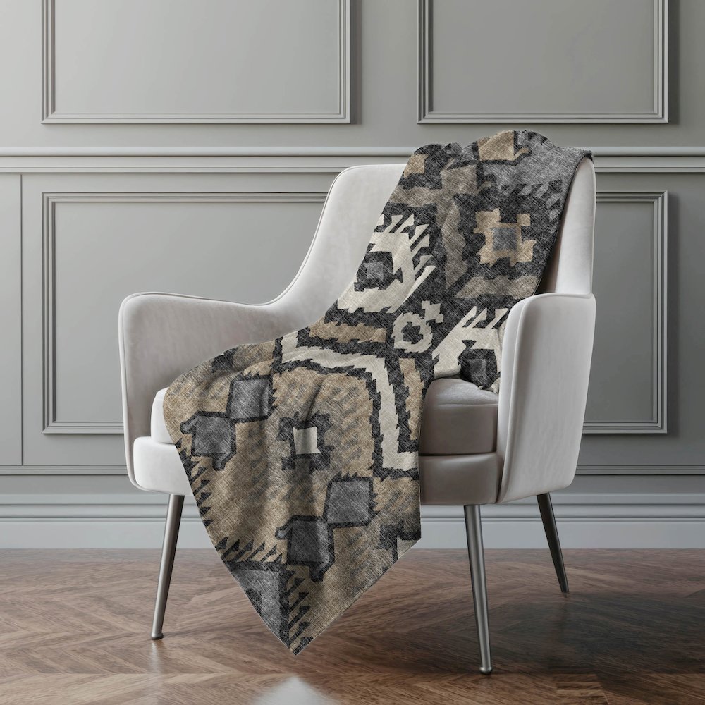 Premium Machine Washable ASB108 Desert 50" x 70" Sherpa Throw Blanket. Picture 5