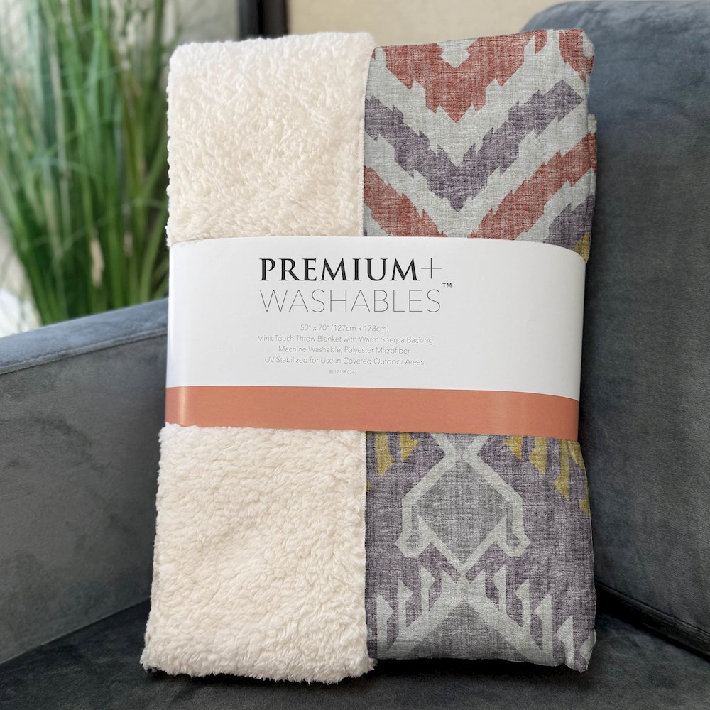 Premium Machine Washable ASB108 Purple 50" x 70" Sherpa Throw Blanket. Picture 3