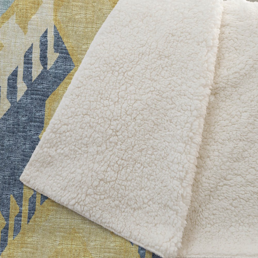 Premium Machine Washable ASB108 Yellow 50" x 70" Sherpa Throw Blanket. Picture 2