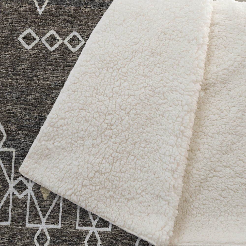 Premium Machine Washable ASB109 Brown 50" x 70" Sherpa Throw Blanket. Picture 2