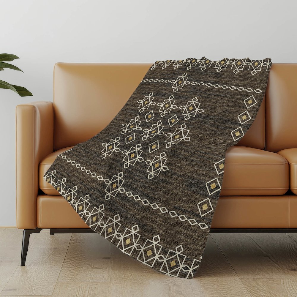 Premium Machine Washable ASB109 Brown 50" x 70" Sherpa Throw Blanket. Picture 4