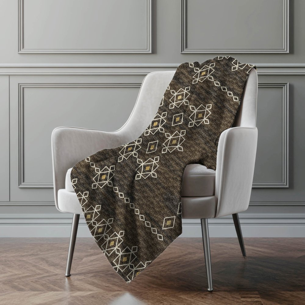 Premium Machine Washable ASB109 Brown 50" x 70" Sherpa Throw Blanket. Picture 5