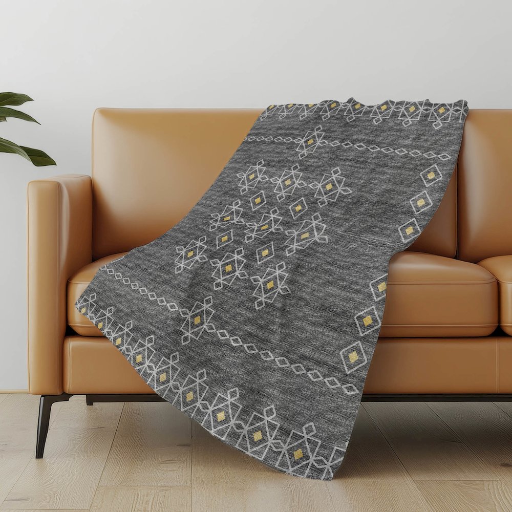 Premium Machine Washable ASB109 Gray 50" x 70" Sherpa Throw Blanket. Picture 4