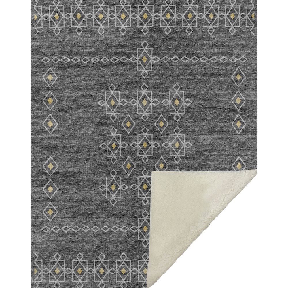 Premium Machine Washable ASB109 Gray 50" x 70" Sherpa Throw Blanket. Picture 1