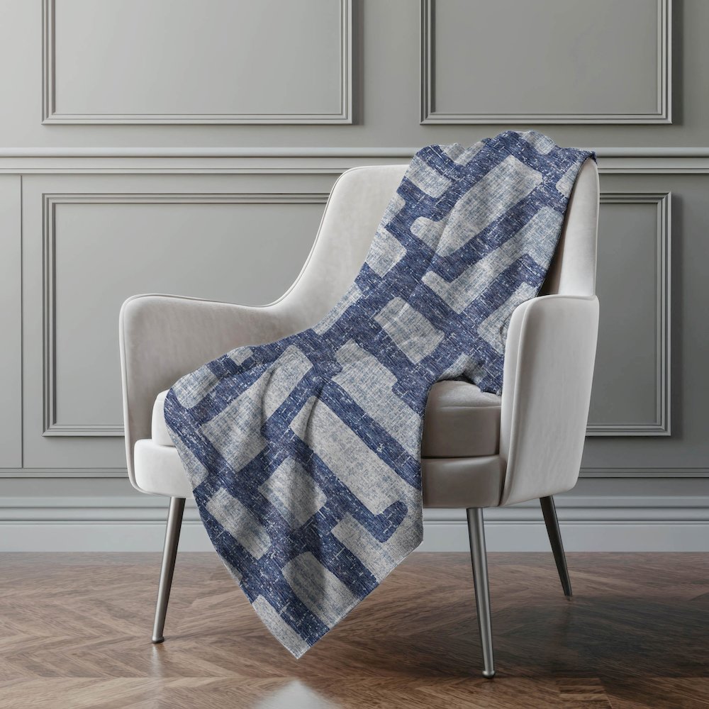Premium Machine Washable ASB110 Blue 50" x 70" Sherpa Throw Blanket. Picture 5