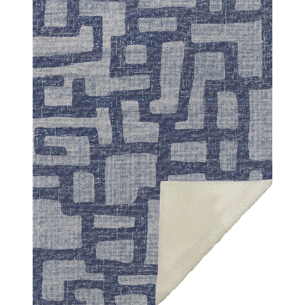 Premium Machine Washable ASB110 Blue 50" x 70" Sherpa Throw Blanket. Picture 1