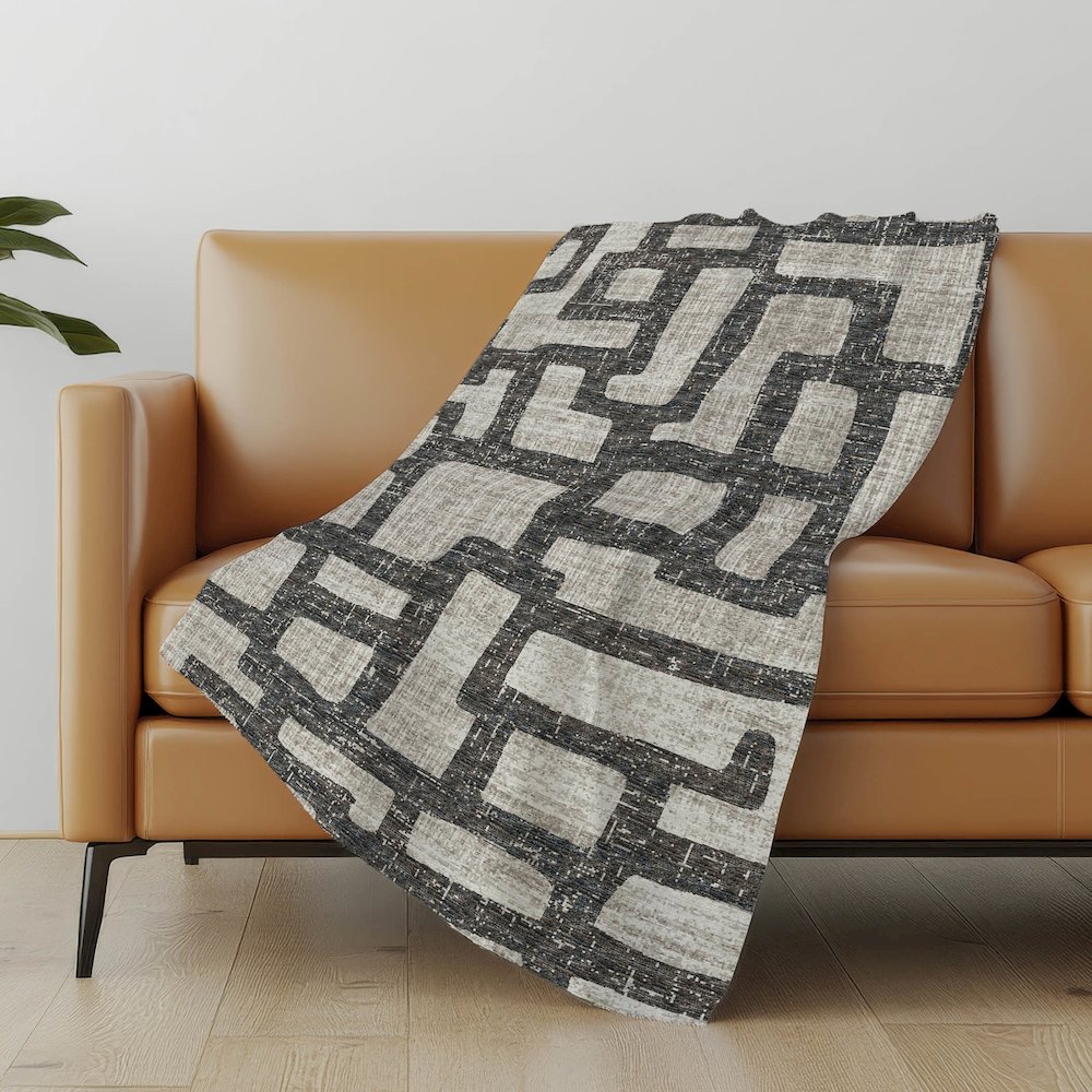 Premium Machine Washable ASB110 Gray 50" x 70" Sherpa Throw Blanket. Picture 4