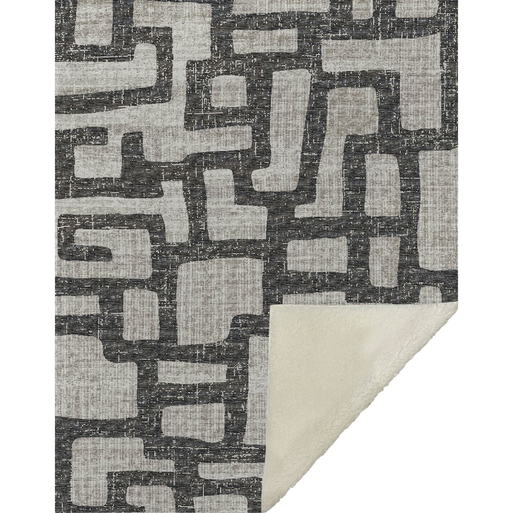 Premium Machine Washable ASB110 Gray 50" x 70" Sherpa Throw Blanket. Picture 1