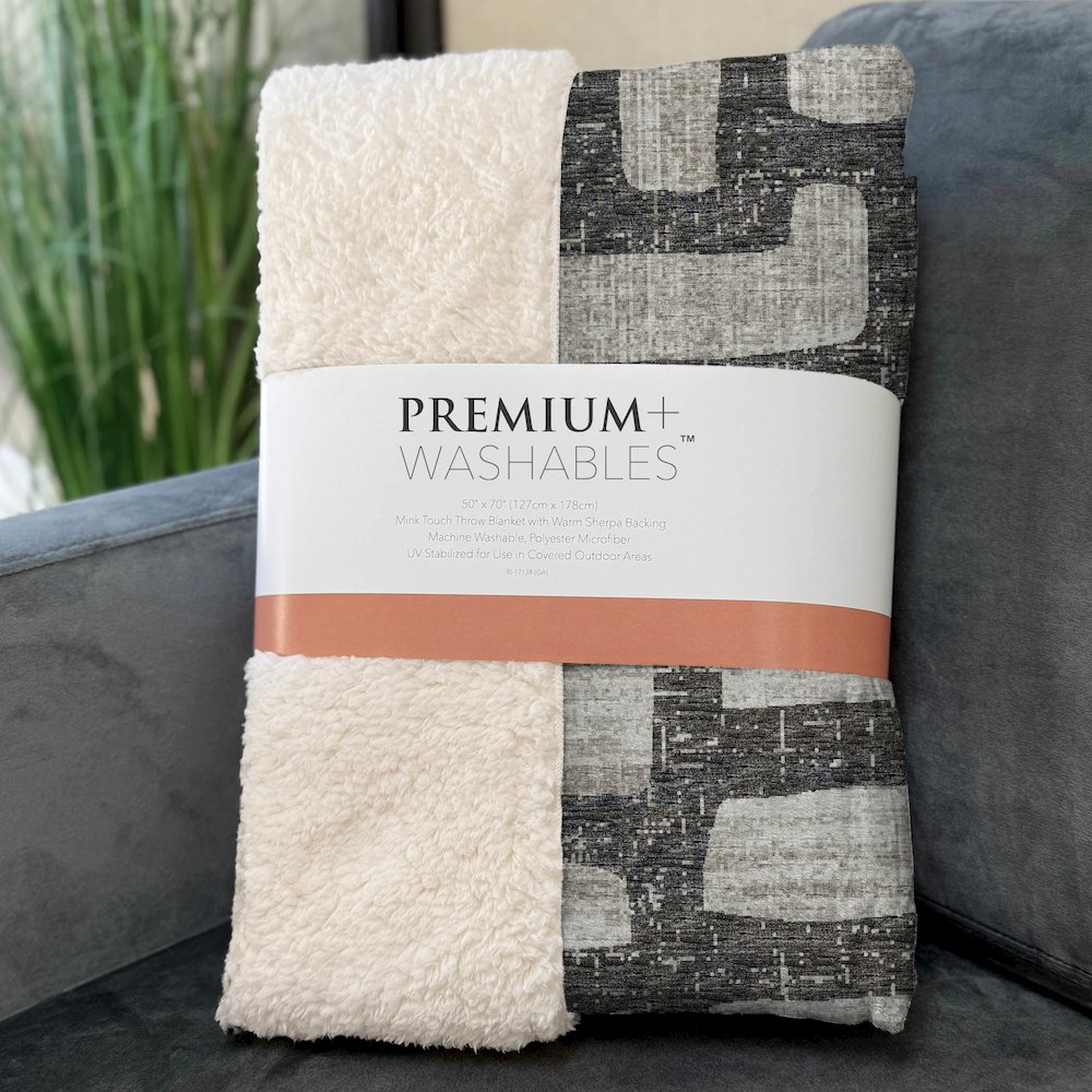 Premium Machine Washable ASB110 Gray 50" x 70" Sherpa Throw Blanket. Picture 3
