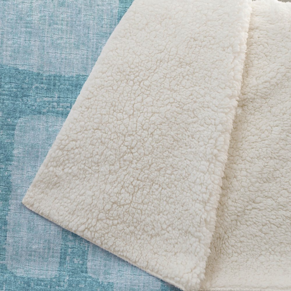Premium Machine Washable ASB110 Turquoise 50" x 70" Sherpa Throw Blanket. Picture 2