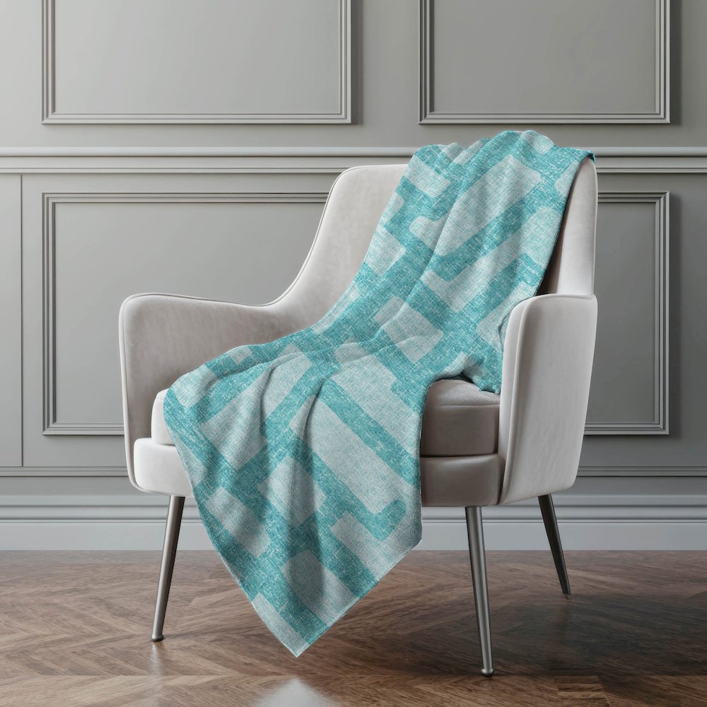 Premium Machine Washable ASB110 Turquoise 50" x 70" Sherpa Throw Blanket. Picture 5