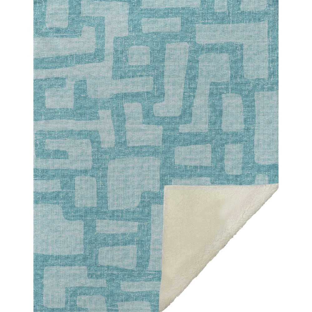 Premium Machine Washable ASB110 Turquoise 50" x 70" Sherpa Throw Blanket. Picture 1