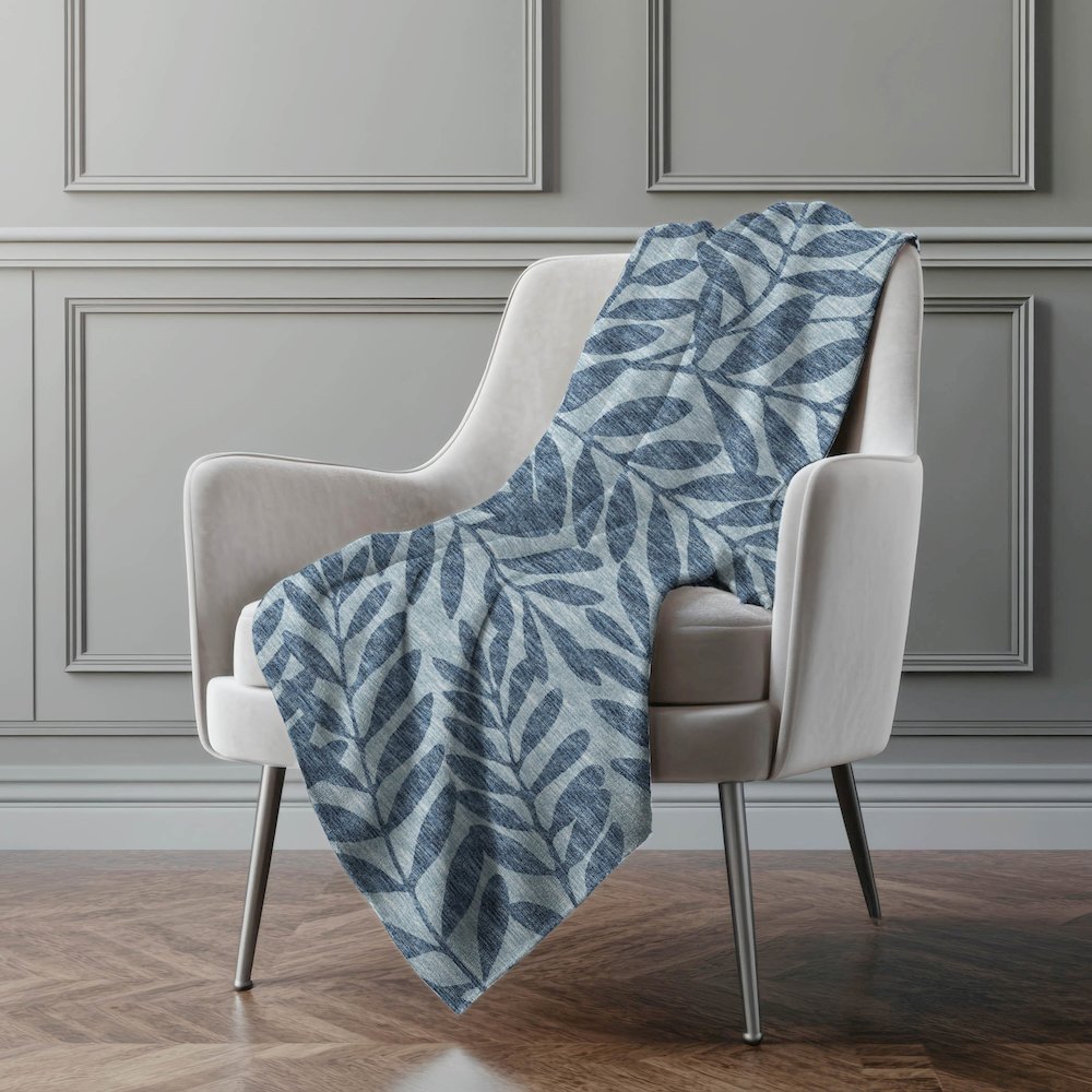 Premium Machine Washable ASB111 Blue 50" x 70" Sherpa Throw Blanket. Picture 5