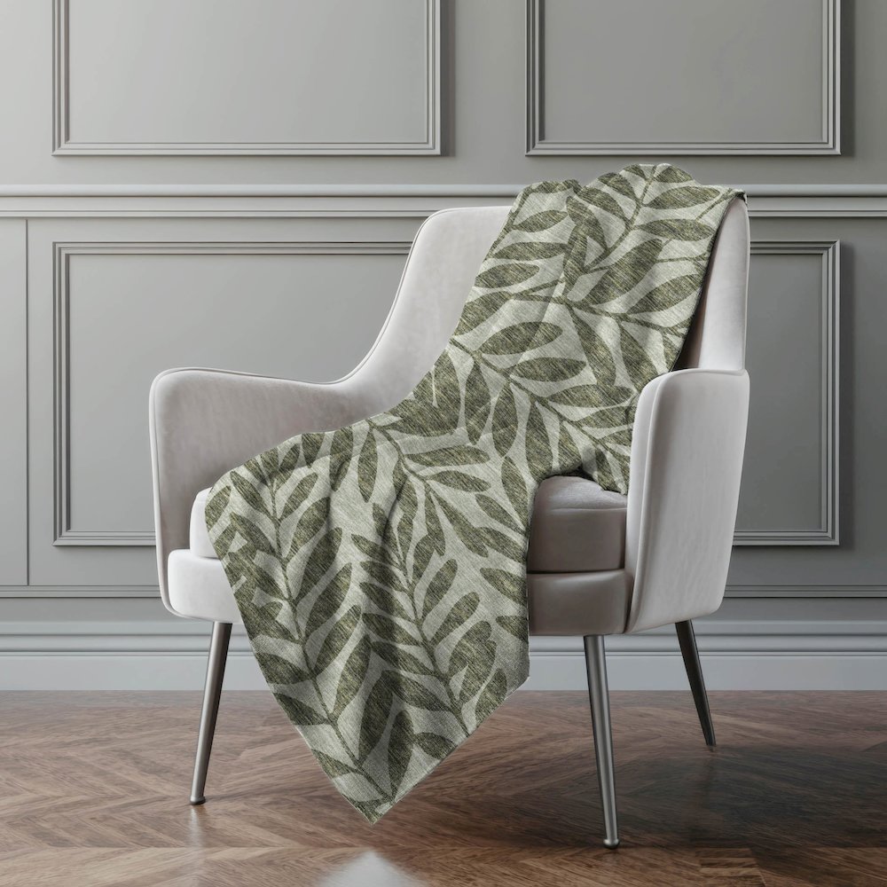 Premium Machine Washable ASB111 Green 50" x 70" Sherpa Throw Blanket. Picture 5