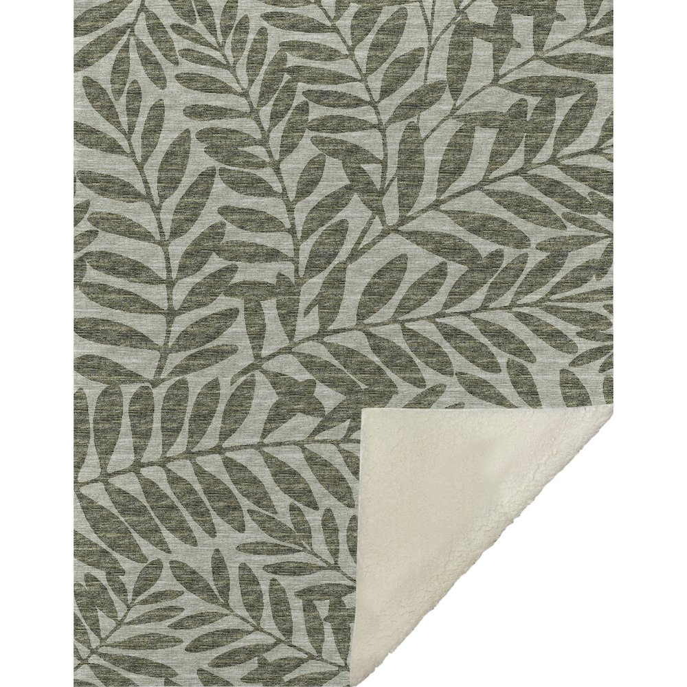 Premium Machine Washable ASB111 Green 50" x 70" Sherpa Throw Blanket. Picture 1