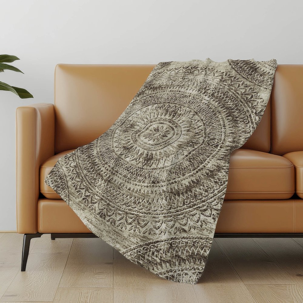 Premium Machine Washable ASB113 Brown 50" x 70" Sherpa Throw Blanket. Picture 4