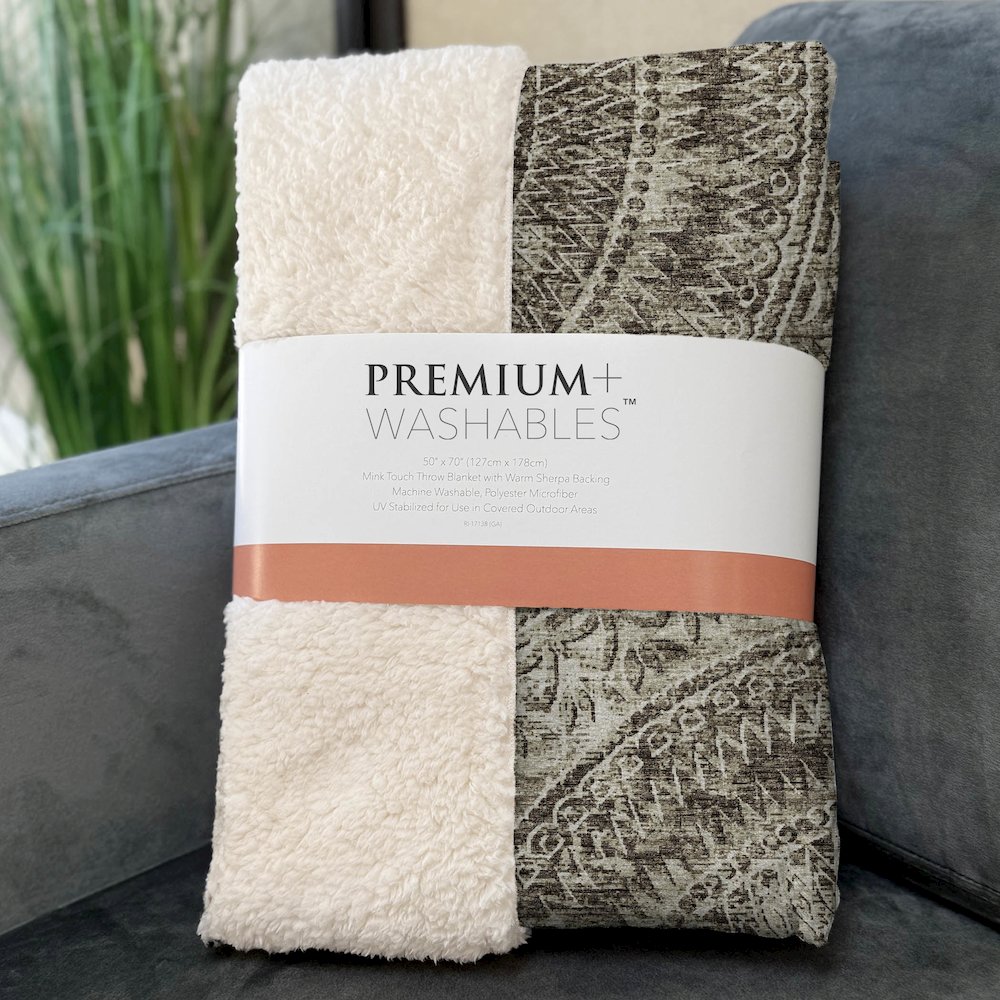 Premium Machine Washable ASB113 Brown 50" x 70" Sherpa Throw Blanket. Picture 3