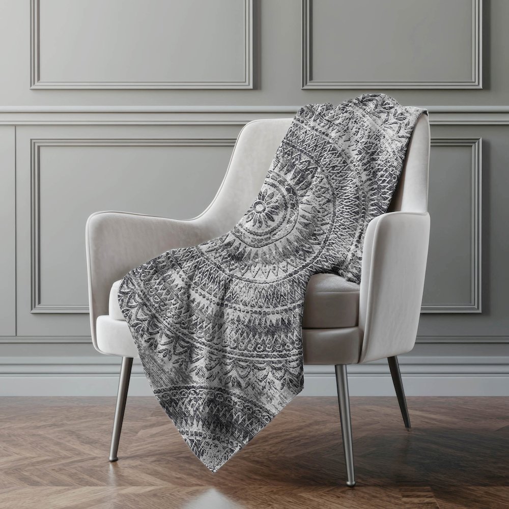 Premium Machine Washable ASB113 Gray 50" x 70" Sherpa Throw Blanket. Picture 5