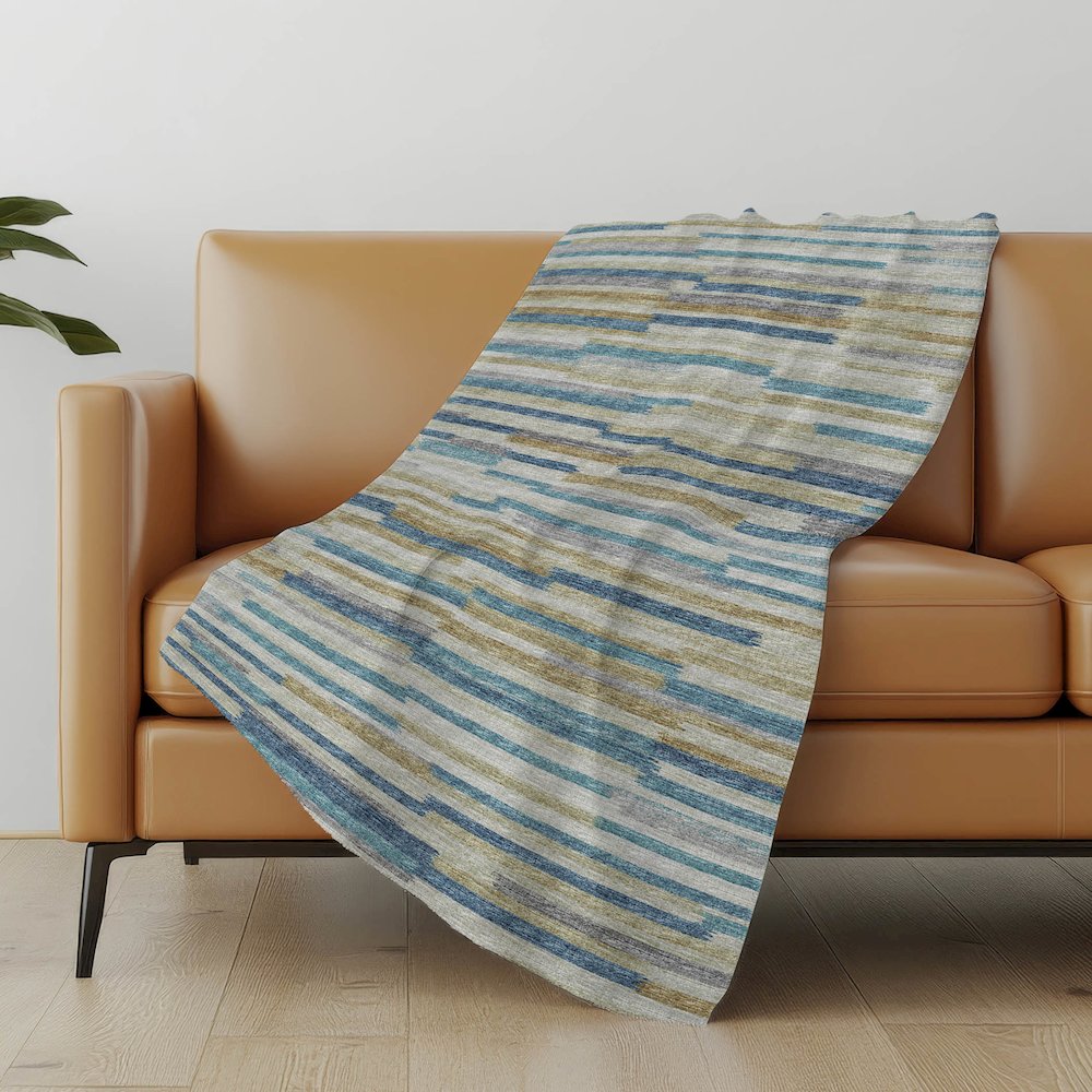 Premium Machine Washable ASB114 Blue 50" x 70" Sherpa Throw Blanket. Picture 4