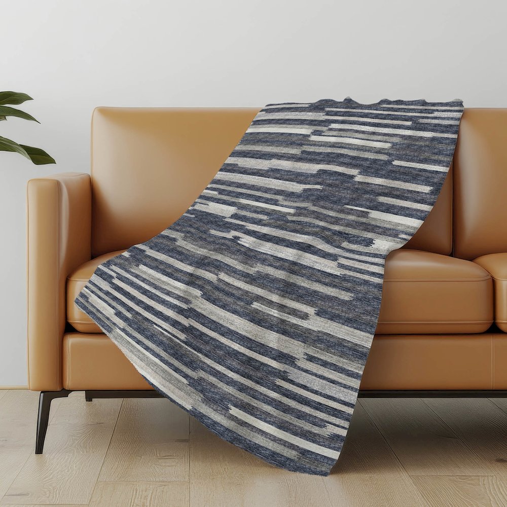 Premium Machine Washable ASB114 Gray 50" x 70" Sherpa Throw Blanket. Picture 4