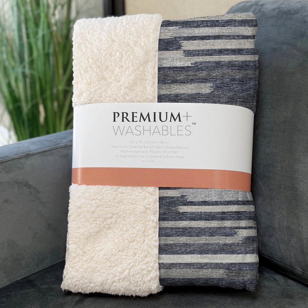 Premium Machine Washable ASB114 Gray 50" x 70" Sherpa Throw Blanket. Picture 3