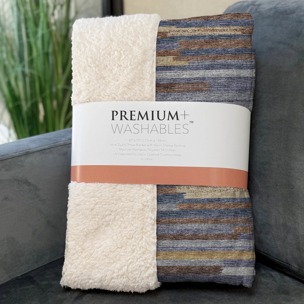 Premium Machine Washable ASB114 Landscape 50" x 70" Sherpa Throw Blanket. Picture 3