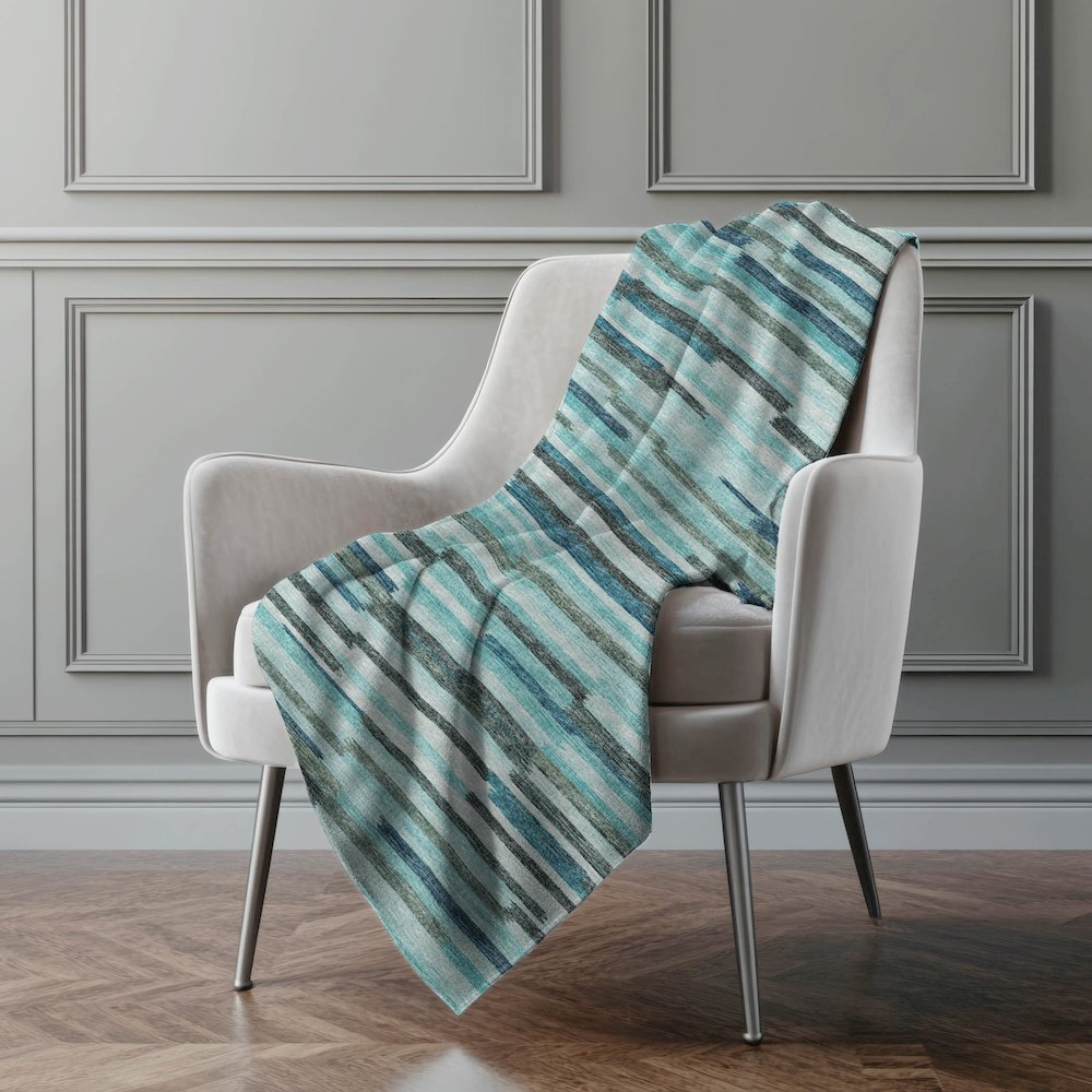 Premium Machine Washable ASB114 Turquoise 50" x 70" Sherpa Throw Blanket. Picture 5