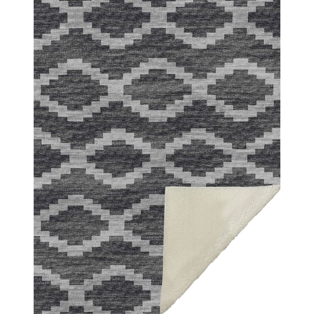 Premium Machine Washable ASB115 Gray 50" x 70" Sherpa Throw Blanket. Picture 1