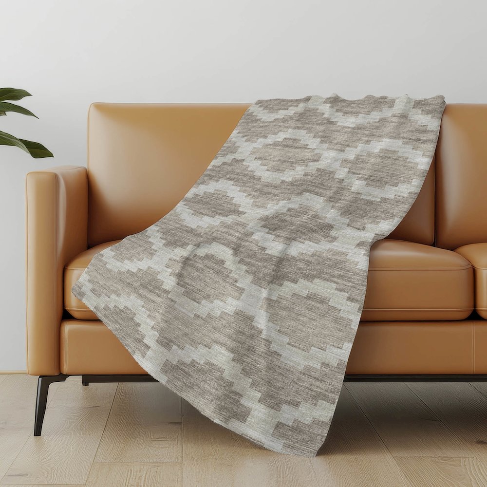 Premium Machine Washable ASB115 Tan 50" x 70" Sherpa Throw Blanket. Picture 4