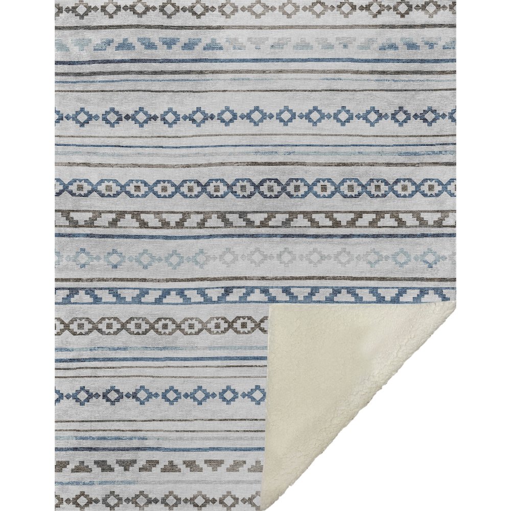Premium Machine Washable ASB116 Gray 50" x 70" Sherpa Throw Blanket. Picture 1